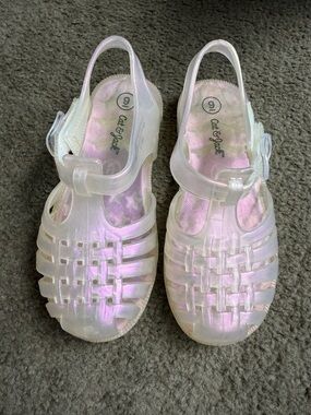 Cat & Jack Iridescent Pink-White Jelly Sandals for Kids